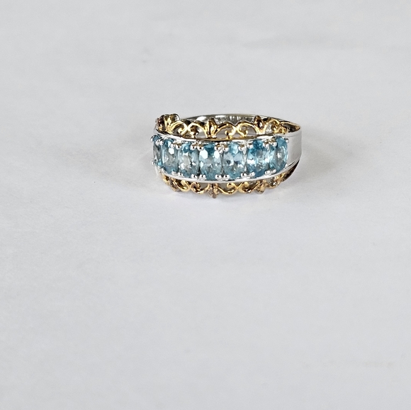 Genuine Cambodian Blue Zircon Ring Platinum over Sterling Silver Size 7! - Picture 12 of 12
